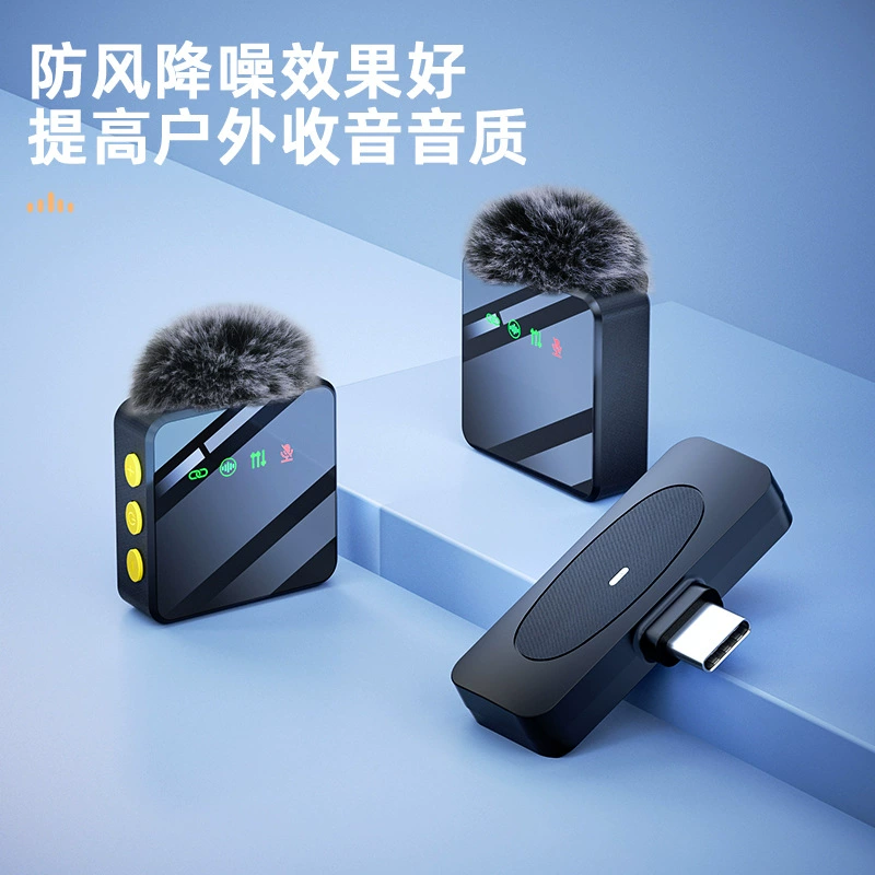 Беспроводной нагрудный микрофон, 2.4G plug‑and‑play, шумоподавление, приемники 1→2 / 1→4, Lightning/Type‑C