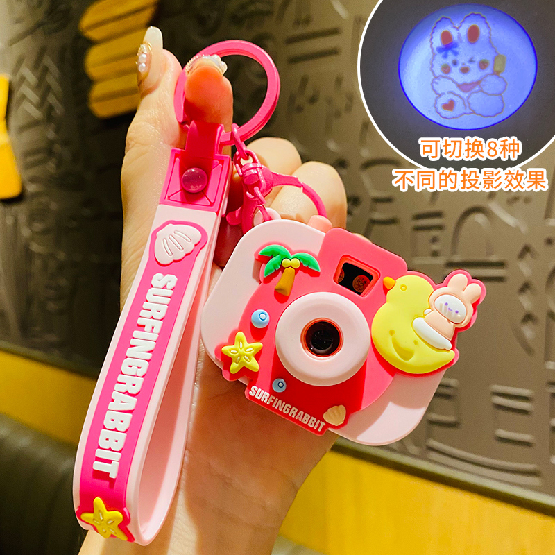 (2개) 2024 새로운 미니 프로젝션 슬라이드 카메라 키 체인 학교 가방 펜던트 어린 소녀 어린이 장난감 선물