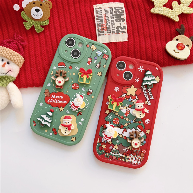 Santa Claus, Elk Pattern Tpu Santa Claus Elk Cute Retro Phone Accessories