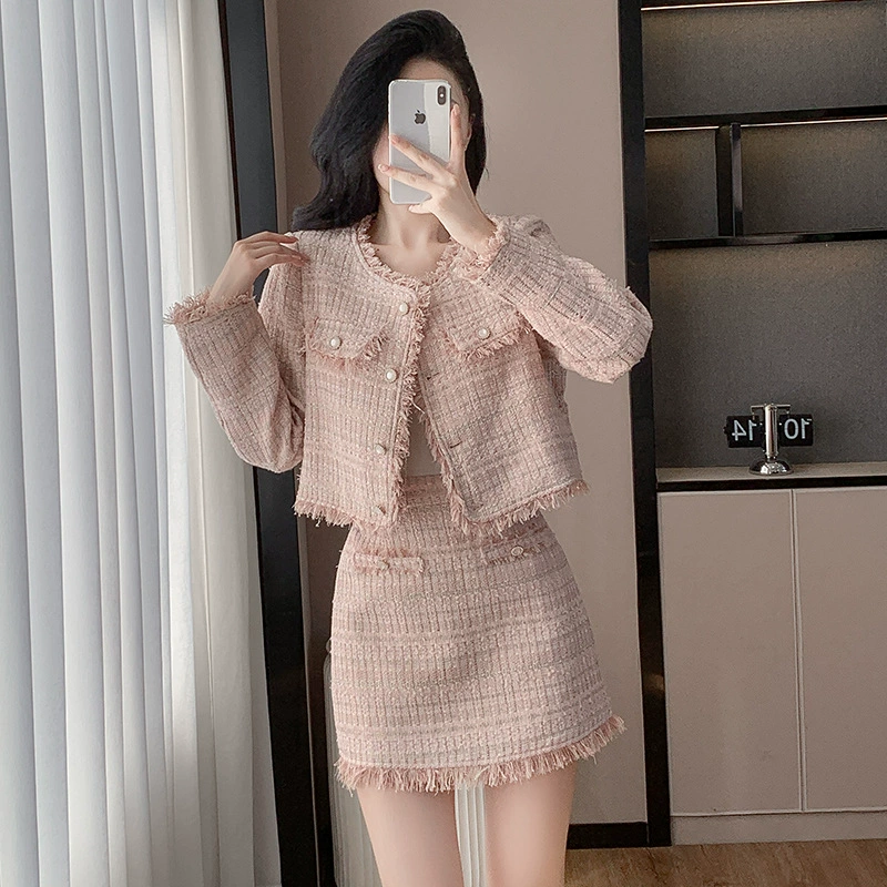 Розовый маленький ароматный ветер юбка весенний женский высокий темперамент