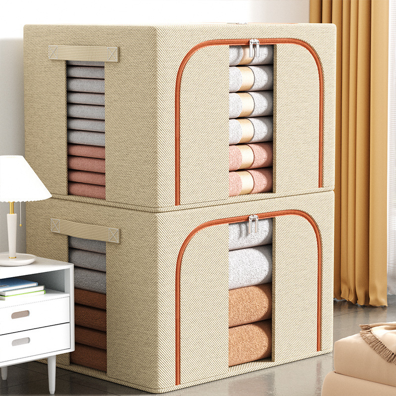 Oxford Cloth Storage Box for Clothes Wardrobe Gap Storage Box Clothing Organizer Box with Window Foldableable Storage Box