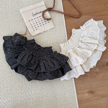Cutemily女童装秋冬ins丝绒百搭短裤 女宝可爱碎花绣花屁屁裙裤