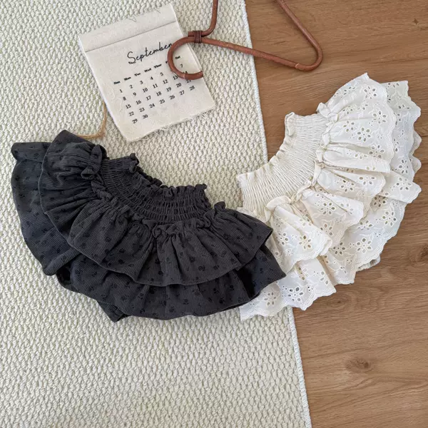 Cutemily Girls' Clothing Autumn and Winter Ins Velvet Versatile Shorts Baby Girl's Cute Floral Embroidered Butt Culottes