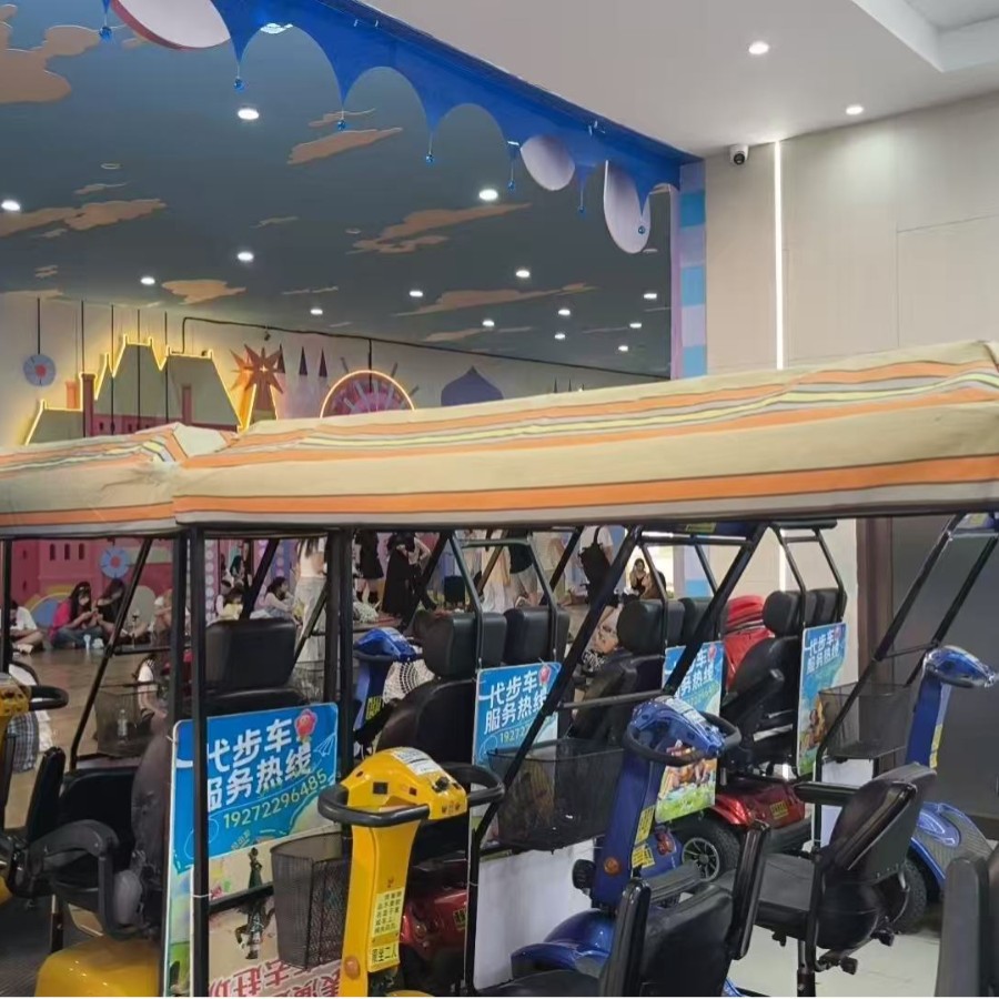 大号（双人车棚）代步车雨棚伞专用雨蓬伸缩式四脚大伞四方形雨棚