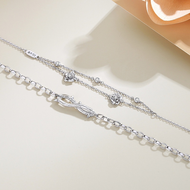 New Thorn Rose Couple Bracelet for Women and Men, Fashionable Small Fresh Flowers, Thorn Rose Couple Bracelet