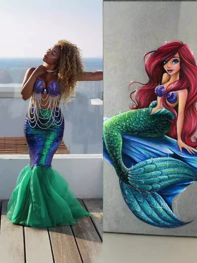 Small princess costume, nail sequins, sexy suit, evening dress, halloween, cosplay