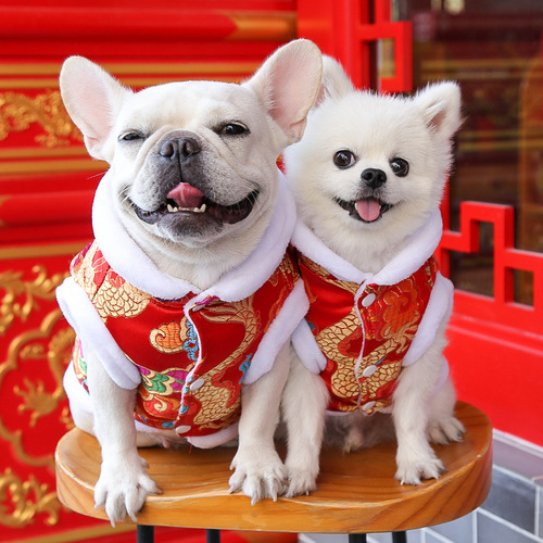 New Year's clothing, pet dog and cat clothes, small, medium and large dog fights, autumn and winter clothing supplies, factory direct sales