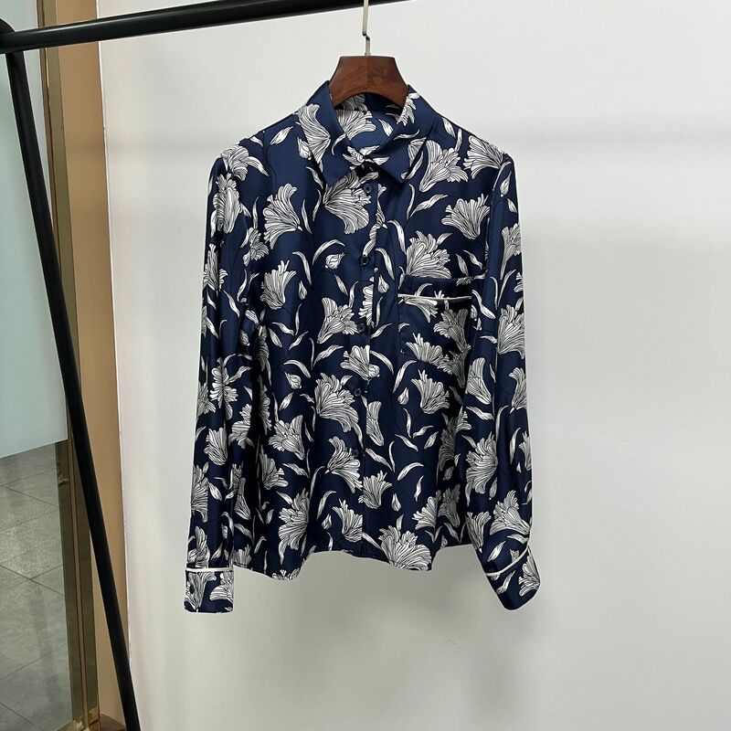 MAX High-grade Silk Shirt Women's 22 Mm Heavy Silk Thickened Twill Long Sleeve Shirt