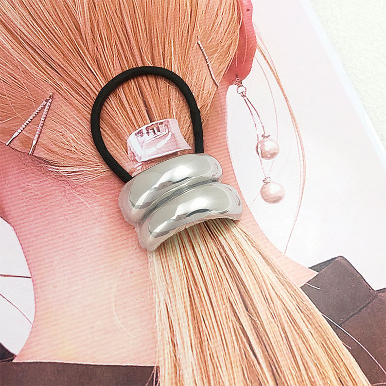 Solid Color Pattern Women's Gender Patchwork Design Simple Style, Classic Style Style Women's Simple Style Classic Style Solid Color Alloy Patchwork Hair Tie