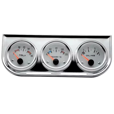 Cross-border bestseller 52mm car modification automobile instrument - white-surface-with-chrome-plated-frame