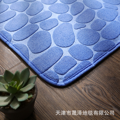 Floral Eggstone Coral Velvet Bathroom Mat Cross-border 3D Memory Texture Sponge Non-slip Absorbent Entrance Mat