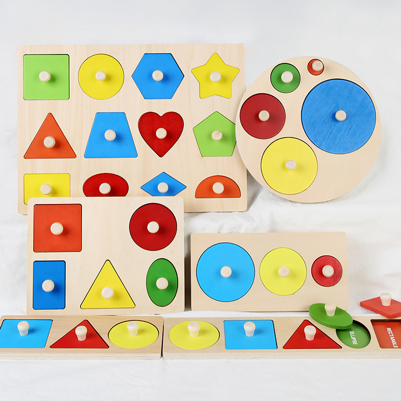 Wooden geometric cognitive toy Montessori for boys and girls