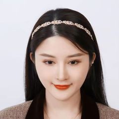 歐美跨境發箍古風漢服髮飾婚禮寫真新娘頭飾手工製作合金花瓣頭箍