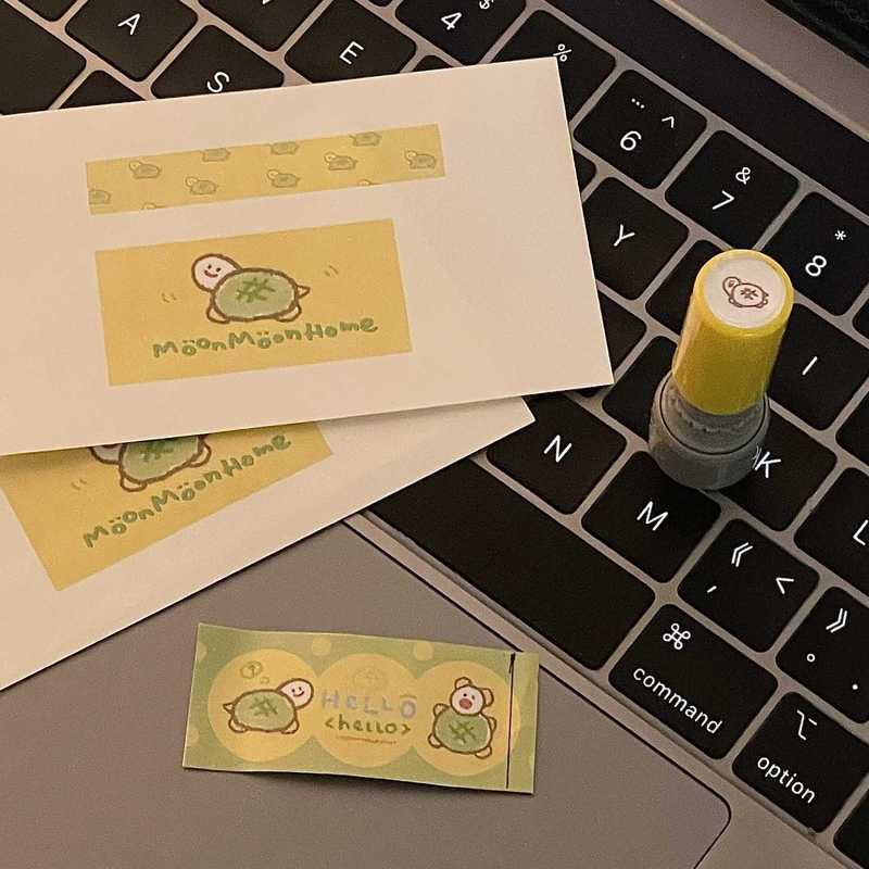 小红书同款迷你可爱乌龟卡通印章高颜值手帐diy素材装饰生日礼物|undefined