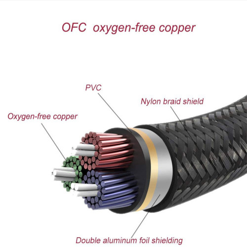 Audio cable 3.5mm N6 high-conductivity copper shell black braided mobile phone car car audio universal AUX dual head