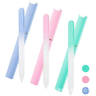 Nail file color barrel glass file 14cm Gradient glass nail file barrel ABS barrel glass file