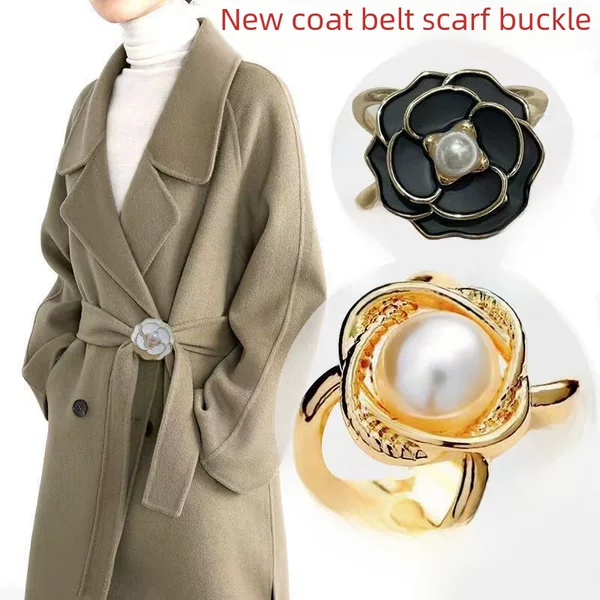 Coat Belt Fixing Buckle Fashion Oversized Snap Silk Scarf Buckle Scarf Buckle Waist Buckle Woolen Windbreaker Belt Buckle