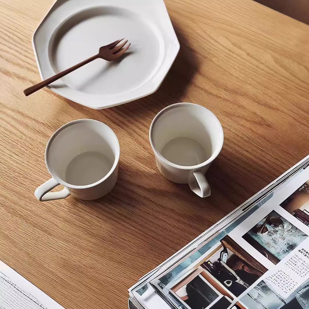Classic Ceramic Coffee Mug Minimalist Zhaiji Style Tea Cup_voghion.com
