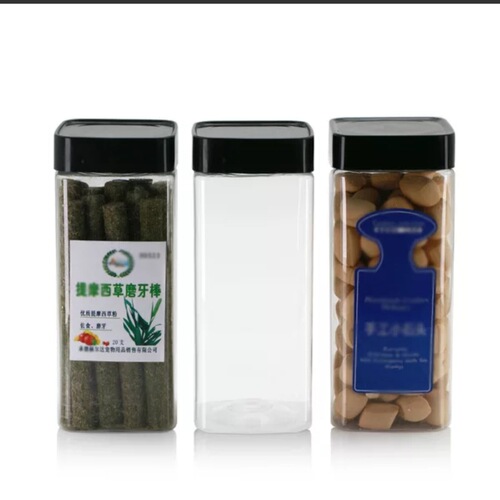 Bulk Nuts and Dried Fruits Sealed Jar Kitchen Storage Container Plastic Bottle PET Transparent Square Sealed Jar