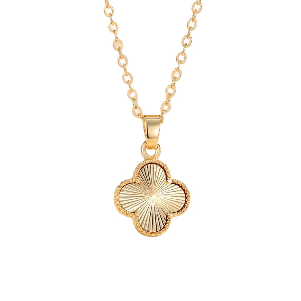 Commerce electrónico transfronterizo de alto nivel collar de colgante de cuatro hojas nicho diseño explosivo cuatro hojas pernos set de joyas de orejas