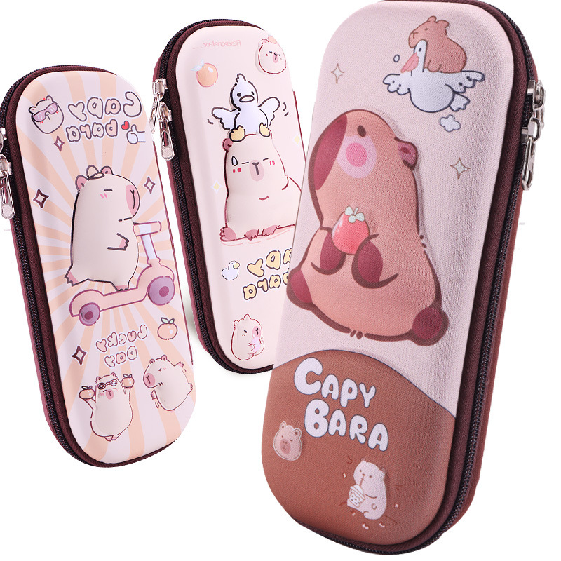 Caja de papelería 3D para hombres y mujeres, bolsas de lápiz para niños de gran capacidad, bolsas de lápiz multifuncionales para estudiantes de primaria EVA