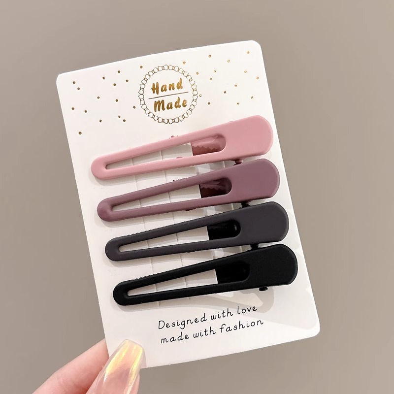 Clip de boca de pato, clip de cabello sin marcas, cabeza de mujer, clip de cabello, clip de cabello de frangeo grande, clip de cabello roto en la frente