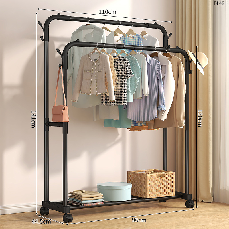 110cm-[블랙] 더블 로드 + 유니버설 휠 --