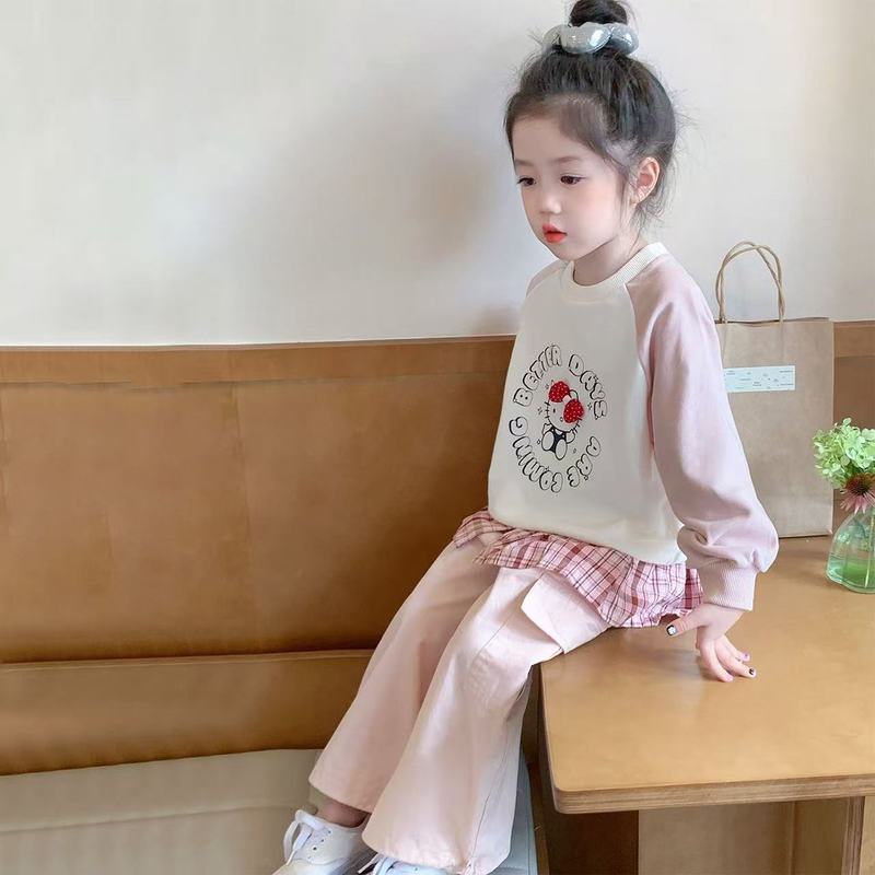 女童套装2025春秋季新款儿童韩版中小童设计感洋气时髦卡通两件套|undefined