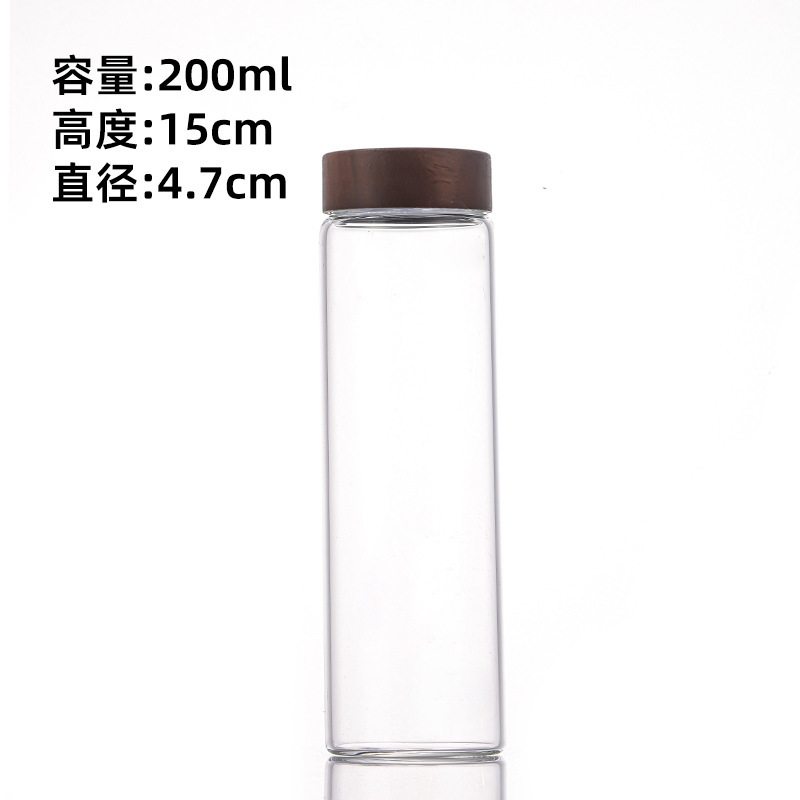 47mm木纹盖管制瓶檀香手串展示玻璃瓶高档沉香紫檀佛珠收纳罐批发|undefined