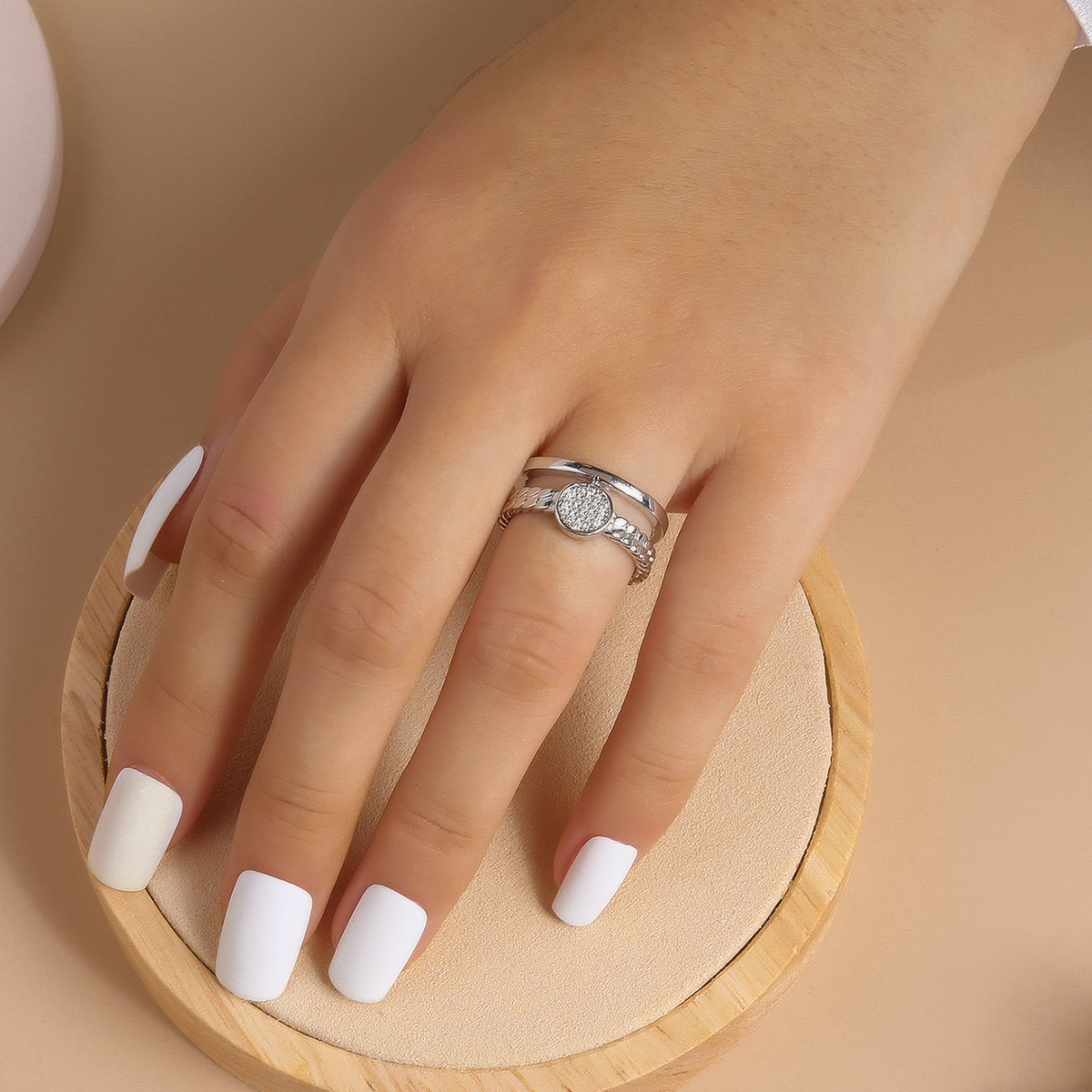 欧美时尚复古戒指 外贸畅销指环 精品微镶首饰批发个性圆锆石戒指