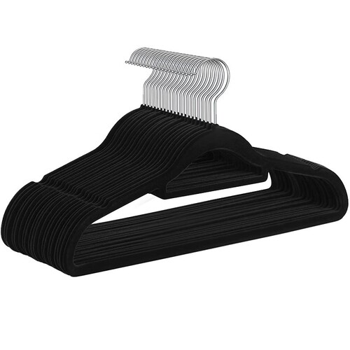 Flocked clothes hanger household non-slip anti-shoulder corner wardrobe clothes drying rack dry and wet dual-use clothing support dormitory hook