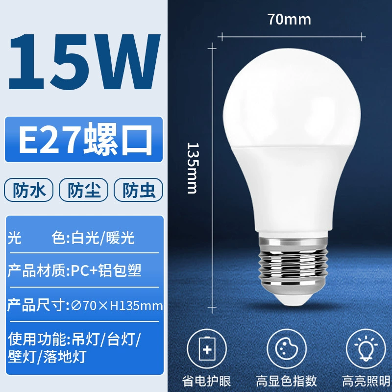 LED bulb, lights, industrial energy-saving lamp for bedroom, with screw socket