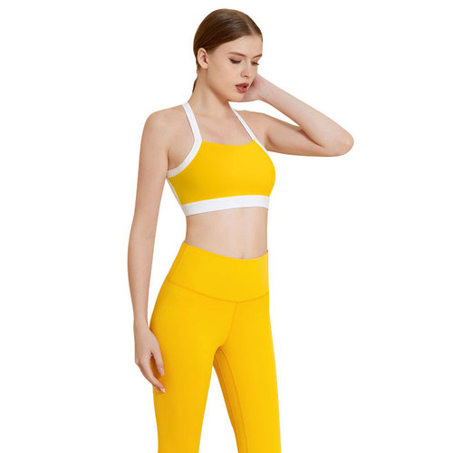 Yoga clothing set for women, spring and summer sports bra, professional vest, fashionable shockproof push-up bra, gym running pants