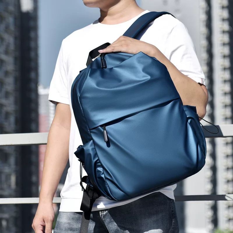 Capacious backpack, wear-resistant water repellent laptop for traveling, business version