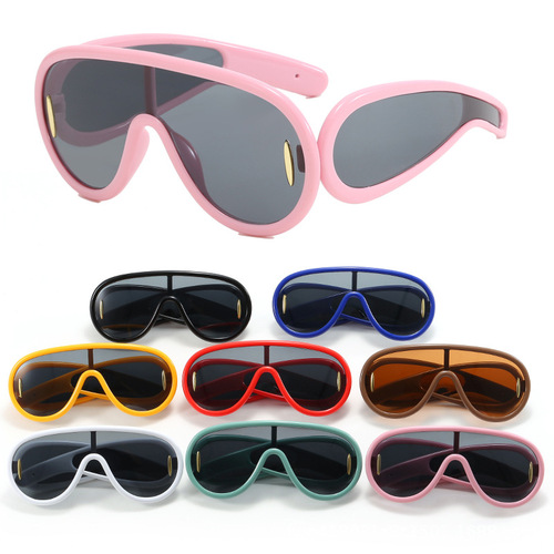 New Large Frame Personalized Sunglasses Toad Mirror Internet Celebrity Exaggerated Sunglasses Anti-UV Hip-Hop Glasses