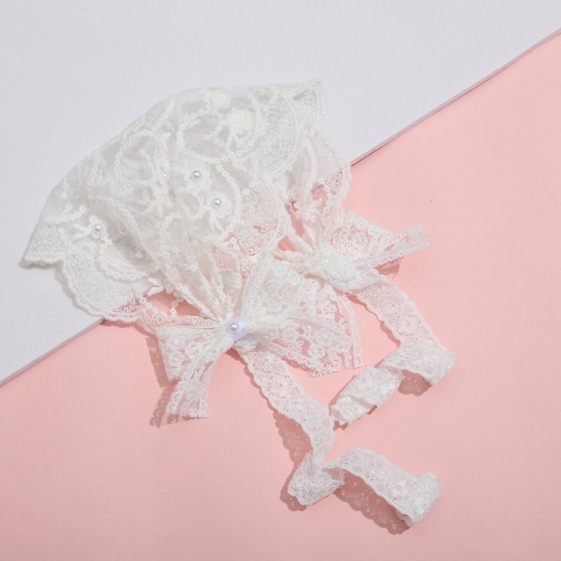 Barn prinsessa solhatt i spets med rosett för flickor_voghion.com