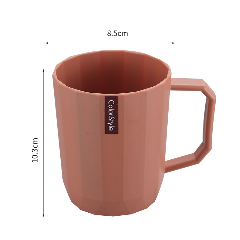 Double-toned Bathroom Tumbler With Handle For Student Dormitory_voghion.com