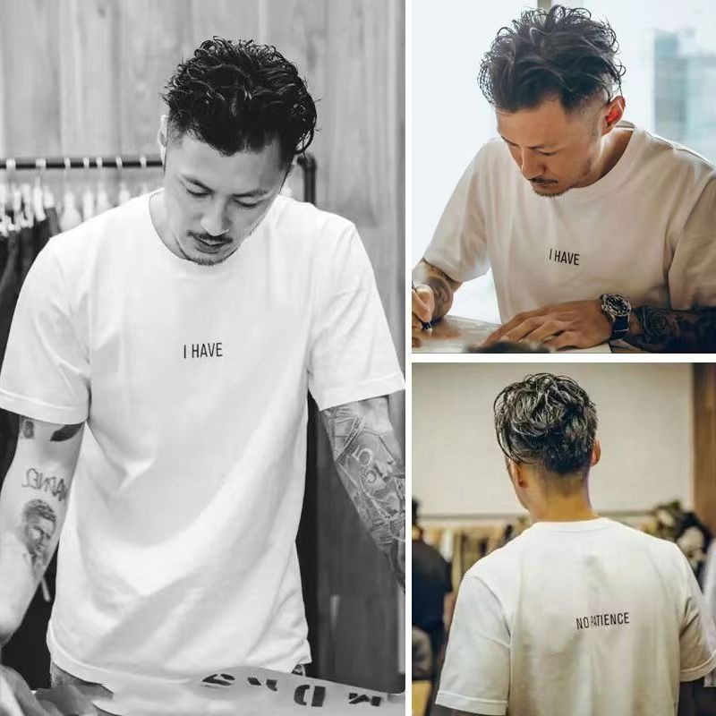 余文乐同款t恤潮牌短袖夏季圆领220克重磅纯棉宽松男半袖上衣批发