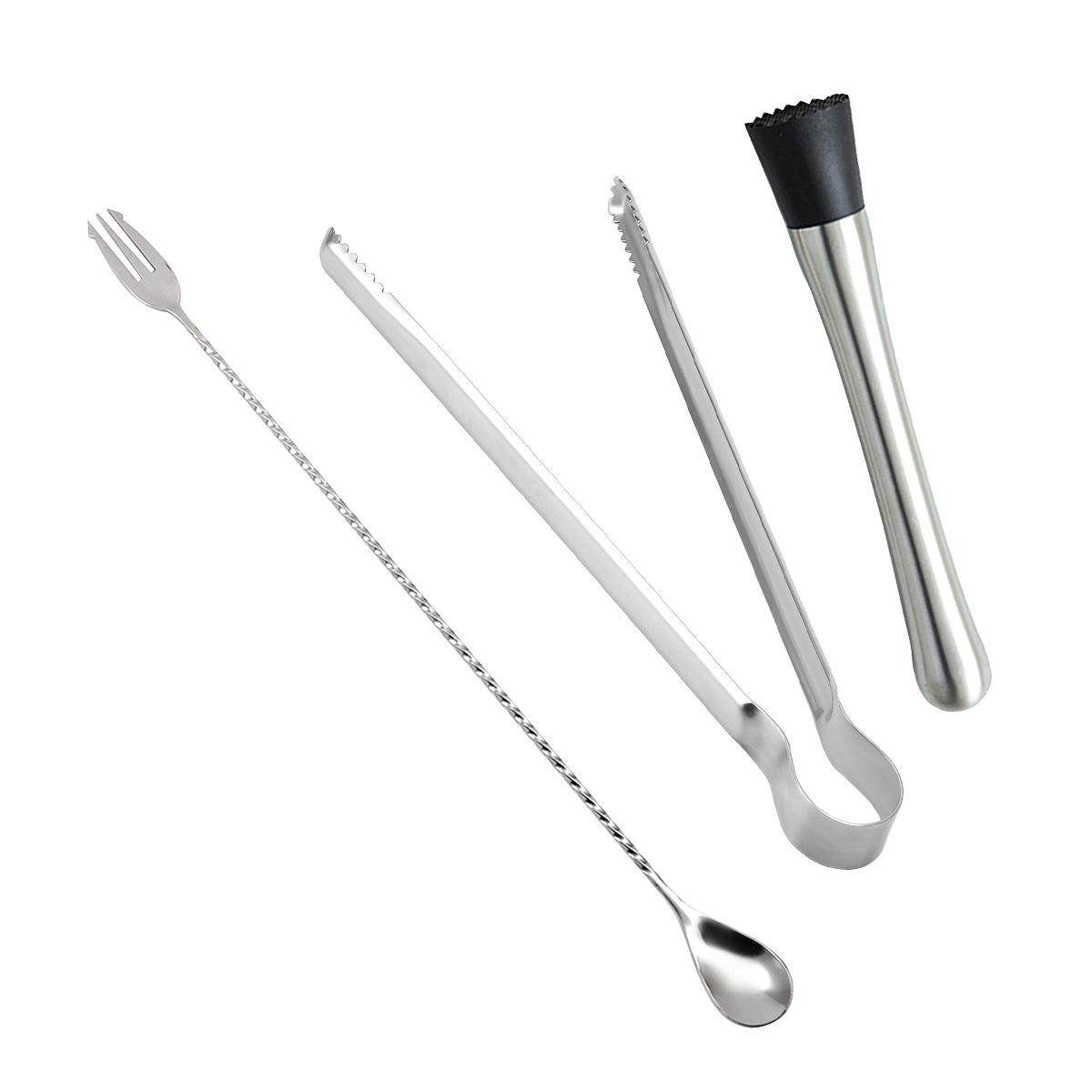 Inventario 304 de acero inoxidable helado bar de té leche cucharada barra espiral cucharada barra barra de hielo clip de hielo