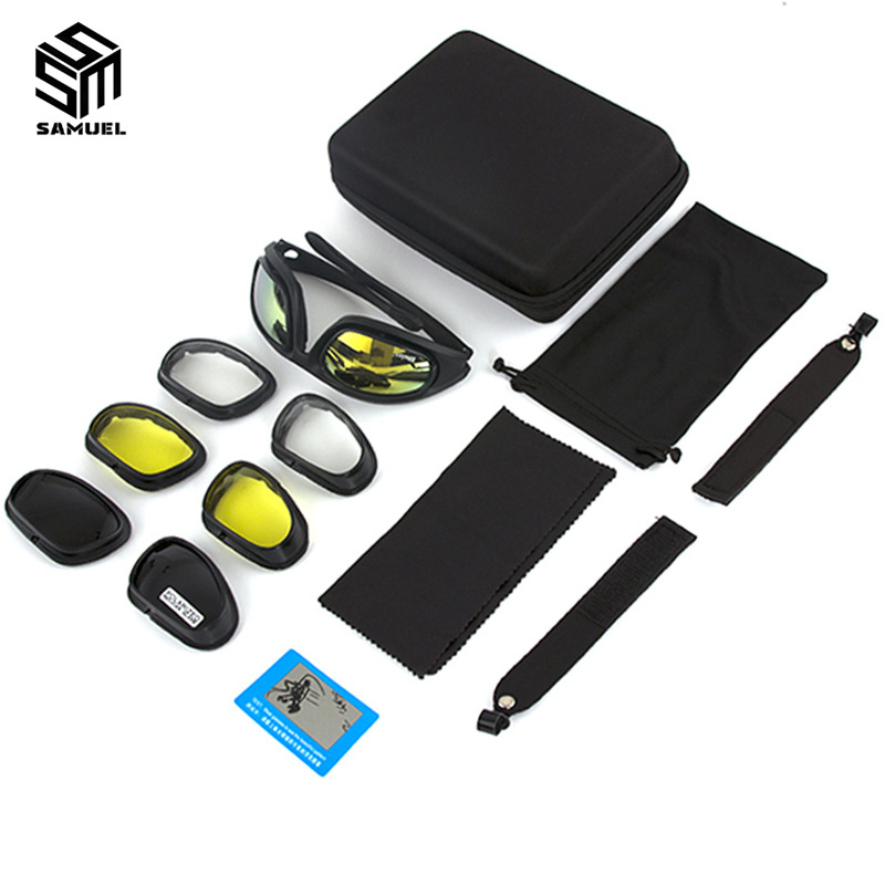 C5 고글 세트 야외 승마 오토바이 군사 팬 전술 바람 방지 충격 방지 스포츠 고글 세트