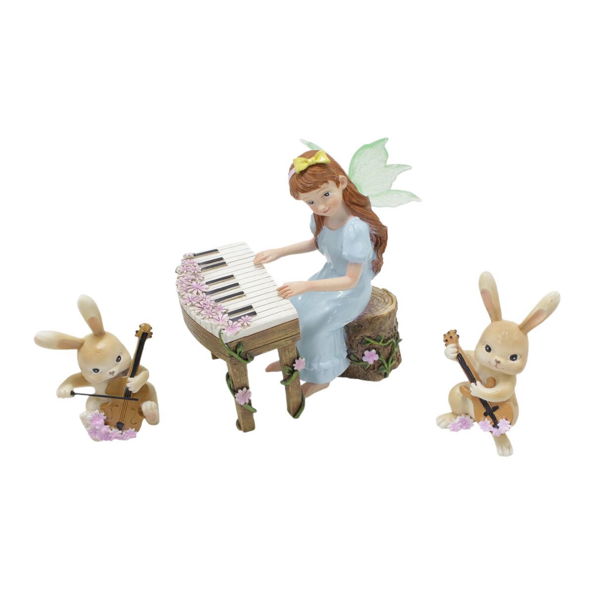  Piano Luminous Wings Flower Fairy Bunny Combination Cartoon Bunny Outdoor Garden Courtyard Decoration Now