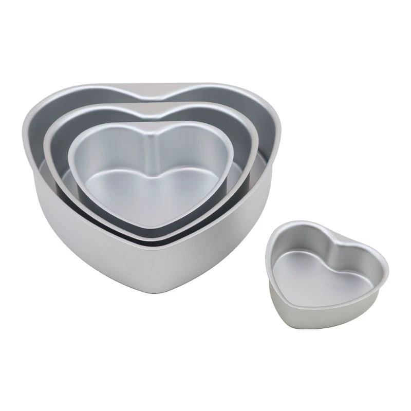 Heart-Shaped Cake Pan, Anodized Aluminum Alloy, Removable or Solid Bottom, Thickened