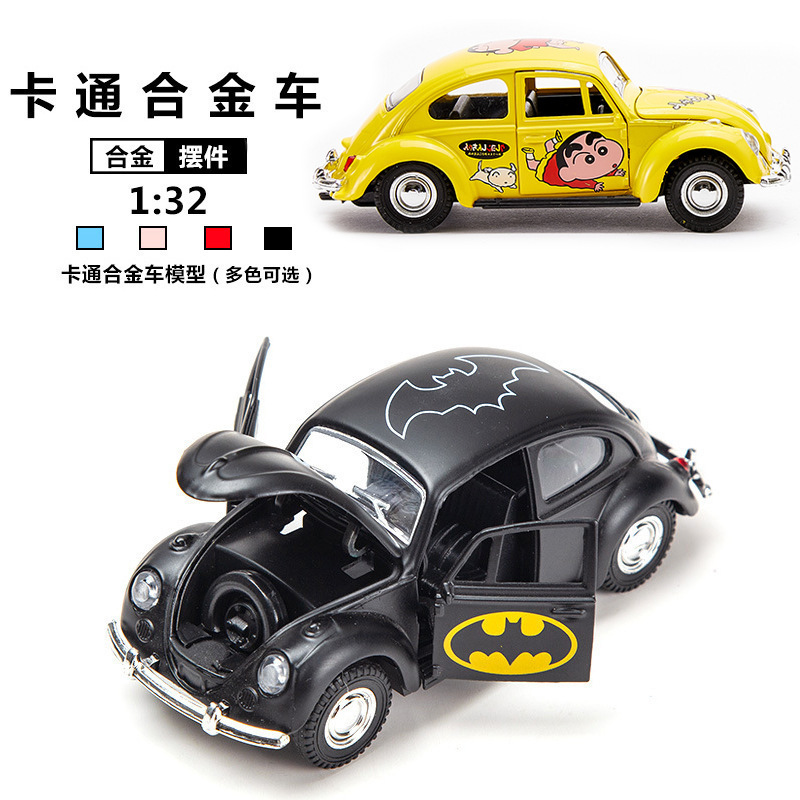 New Three-Door Alloy Cartoon Car Model Children's Toy Car Ornament Pull-Back Car Boy's Toy
