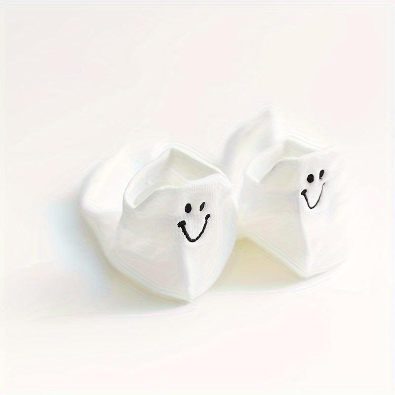 2025 New Cross-Border Dropshipping Cute Little Face Women's Soft Ankle Socks 1 Pair (Black Pink Brown