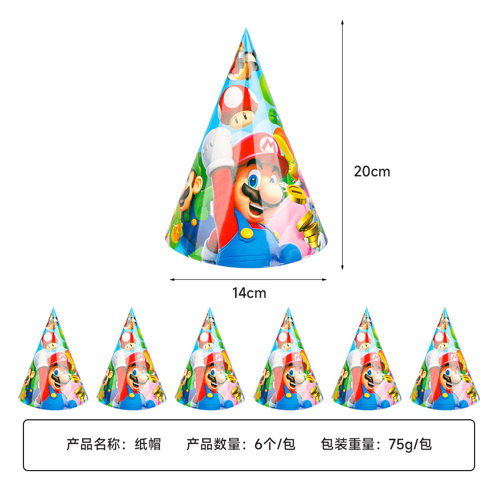 Set de fiesta temática de Mario, decoración de cumpleaños para niños, platos y vasos de papel desechables con diseño de Mario.