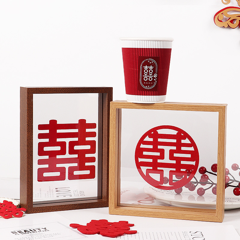 Bulk wedding home decoration, arrangement, decorative pieces, wedding supplies, couple's lucky characters, picture frames, square and rectangular picture frames