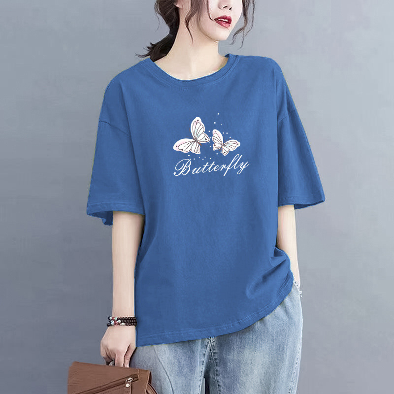 Women's Summer New Korean Style Loose Short-Sleeve T-Shirt for Foreign Trade, Plus Size, Age-Reducing, Slimming Top, Trendy Ins Women's Summer New Korean Style Loose Short-Sleeve T-Shirt for Foreign Trade, Plus Size, Age-Reducing, Slimming Top, Trendy Ins