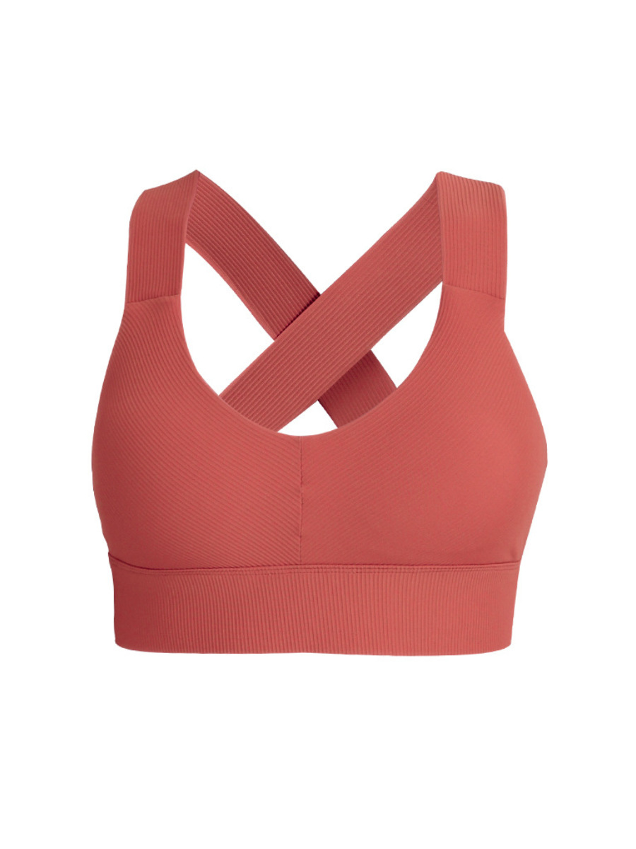 Costilla europea y americana cruz espalda ropa interior deportiva mujeres a prueba de golpes push-up running fitness chaleco desgaste exterior yoga sujetador