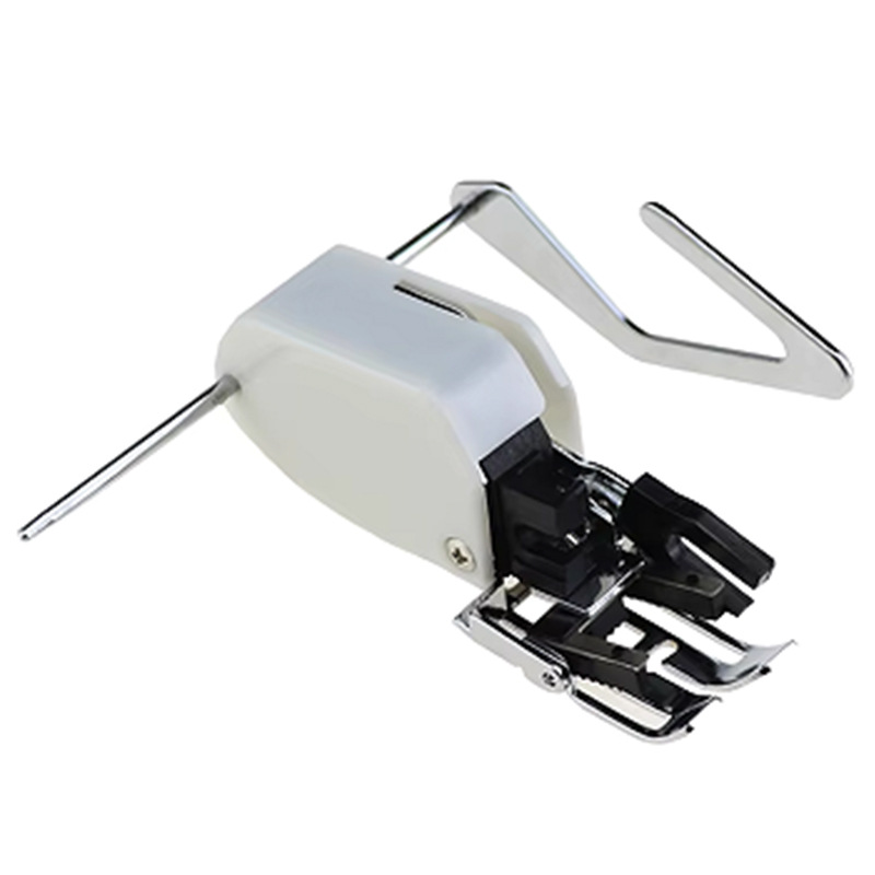 Hogar multi-funcional de alimentación síncrona prensatelas pie con Varilla de guía con cuchillo bloqueo borde prensatelas disco prensatelas pie material grueso prensatelas plisadas pie