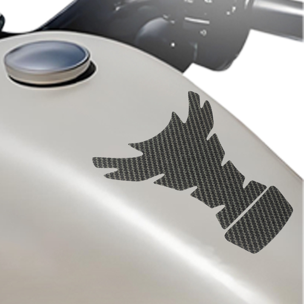 Aplicable KTM Suzuki Honda Yamaha motocicleta fibra de carbono impermeable tanque de combustible adhesivo decorativo calcomanía de espina de pescado